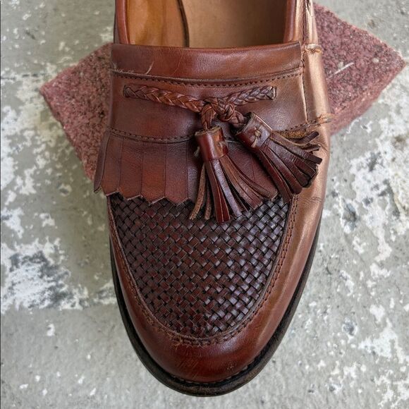 Allen Edmonds leather woven tasseled loafers main image 7